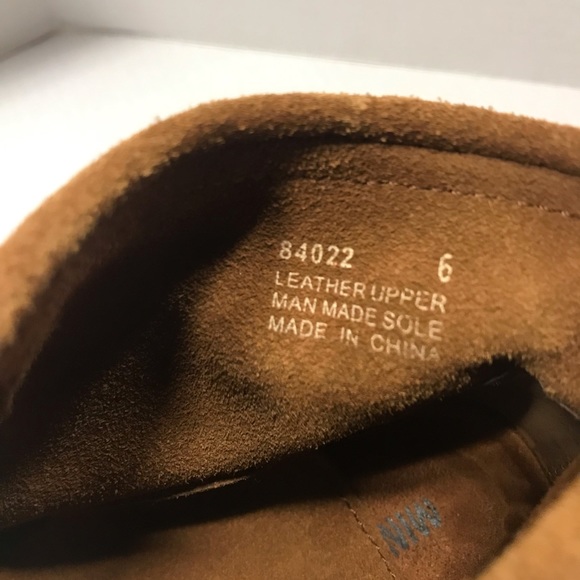 Buckskin Minnetonka Wedge Heeled Boots - Picture 3 of 5